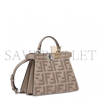 FENDI PEEKABOO ISEEU BROWN BRAIDED LEATHER BAG 8BN327ANX8F1C6L (33*25*13cm)